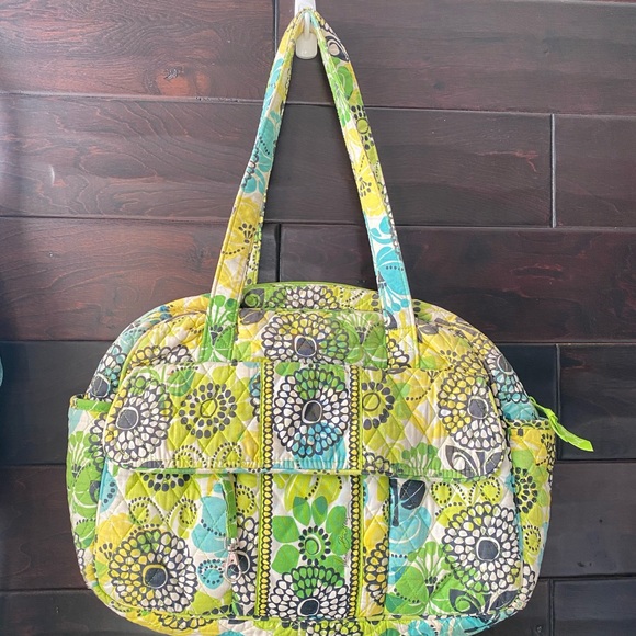 Vera Bradley Handbags - Vera Bradley Green and Yellow Floral Travel Bag